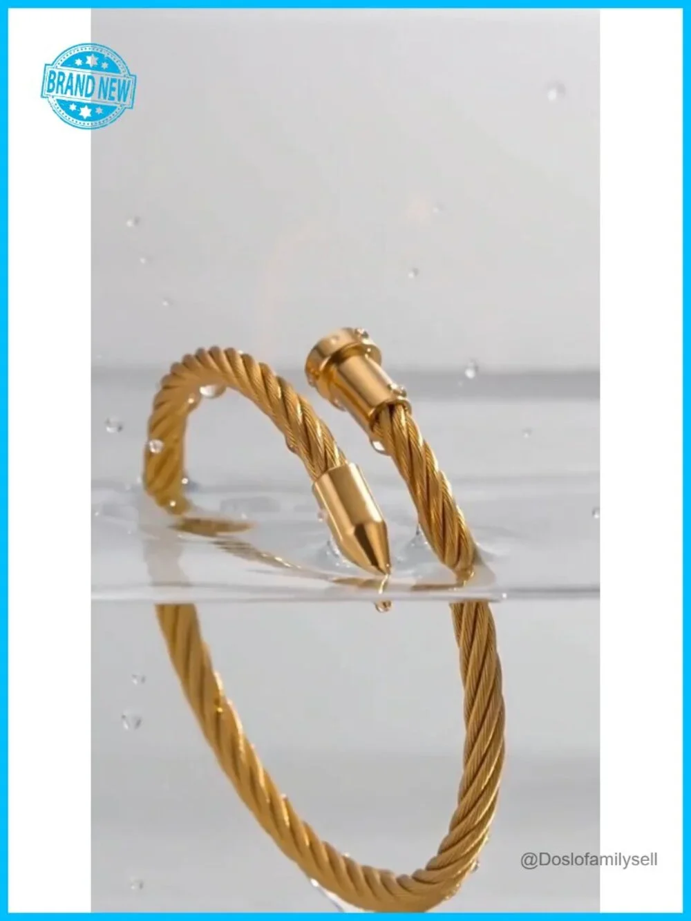 Gold Plated Stackable Floral Bangle Bracelet Set - 4Pcs Stainless Steel CZ